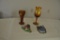 (2) Amber vases , and other decorative items