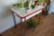 Enamel topped table w/plants