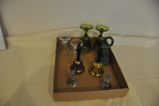 Collection of bells & glassware