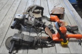 Older electric hand tools, grinder, saw, drill, trimmers