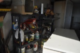 (2) plastic garage shelves & contents