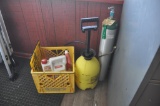 Hand sprayer, Bug spary & an oxygen tank