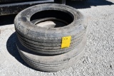 (1) 225/70R19.5 tire and (1) 10.00R15 tire and wheel