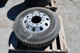 (1) 11R22.5 tire and aluminum wheel