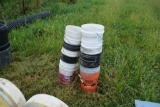 (2) stacks of 5 gallon buckets