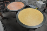 (2) round pedestal tables