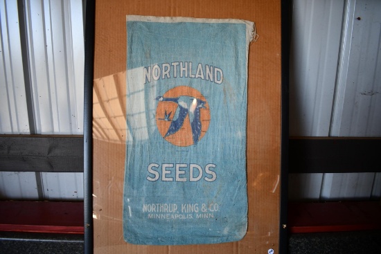 Northland Seeds cloth seed sack in frame