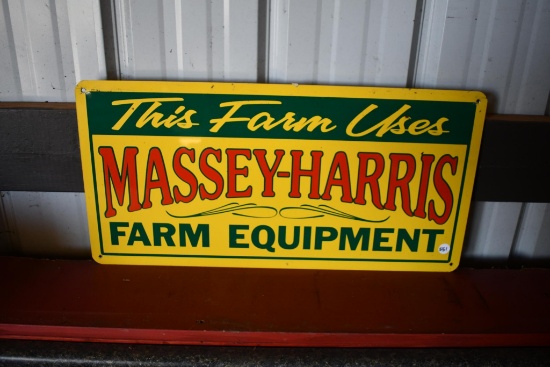This Farm Uses Massey Harris Farm Equipment tin sign