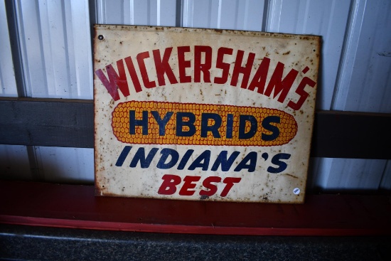 Wickersham's Hybrids Indiana's Best double sided tin sign