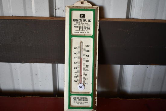 Plain City Implement John Deere tin thermometer