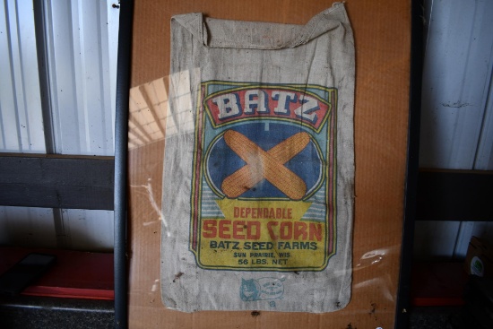 Batz Dependable Seed Corn cloth seed sack in frame