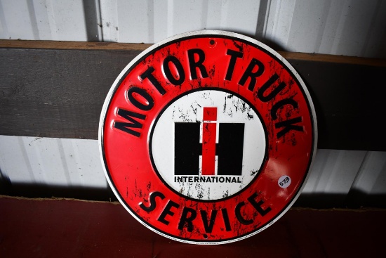 IH Motor Truck Service single sided tin sign