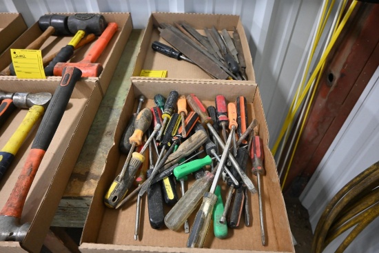 (2) Flats of screwdrivers & files