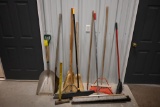 Quantity of shop brooms & shovel