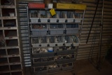 Shelving w/plastic containers & contents