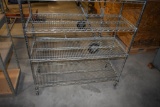 Metal shelf on wheels 4'x18