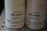 (2) cans of Wil-Rich red spray paint