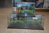 (3) plastic toy display cases