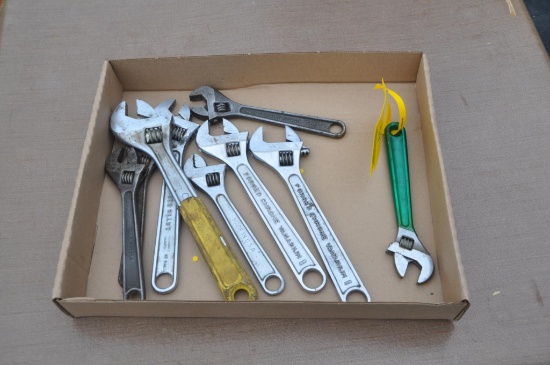 assortment of adjustable wrenches