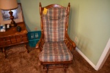 wooden rocker with cushion