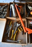 2 flats of crescent wrench, vise grips, grease gun