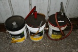 (3) buckets of farm fluids