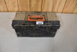 plastic tool box with tray