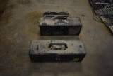 2 tractor tool boxes w/ brackets (1 John Deere)
