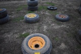 11L-15 tire & rim, implement tire & rim & (2) 12SL-15 tires