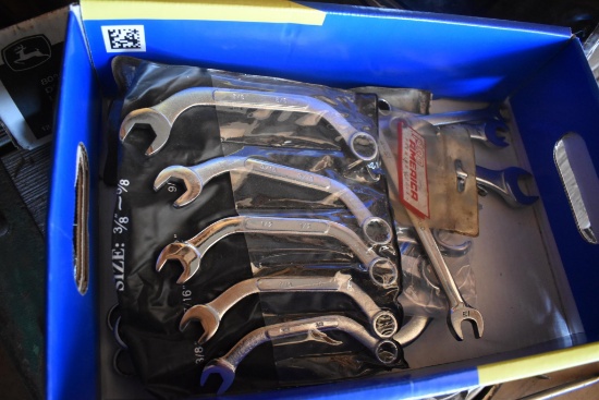 Flat of specialty wrenches and MasterCraft drill case with bits, no drill