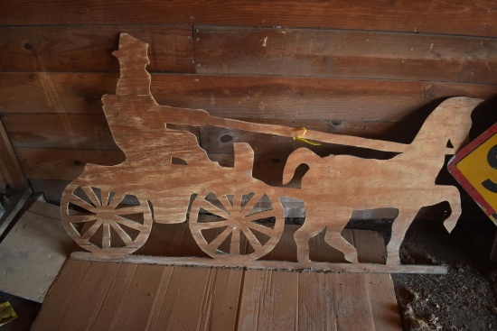 Wooden horse and buggy cut out