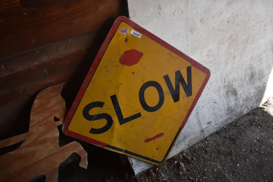"Slow" traffic sign