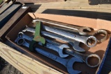 Flat of large open and boxed end wrenches