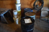 3 oil barrels, and 4 oil buckets (some are partially filled)