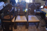 4 Antique dining chairs with apolstered seat