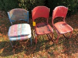 (3) metal chairs