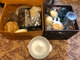 (2) boxes of kitchen items & mixing bowl