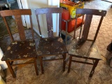 (3) wooden chairs