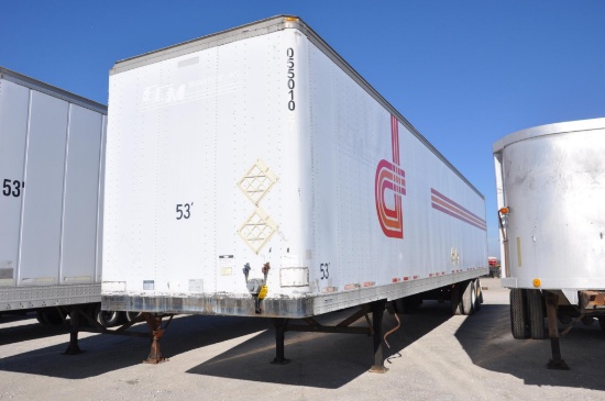 2000 Fruehauf 53' van trailer