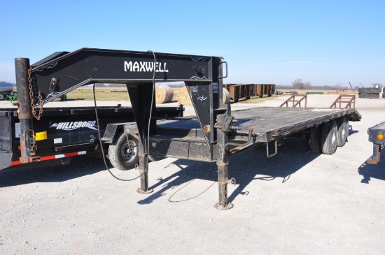 2003 Maxwell 25' gooseneck flatbed trailer