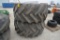 (2) Goodyear 800/65R32 tires on rims