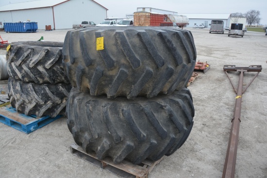 (2) Firestone 28L-26 tires on 10 bolt rims
