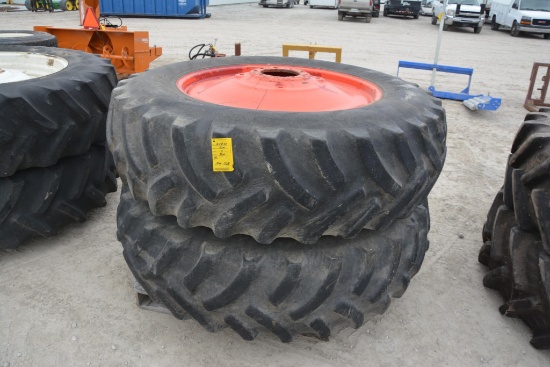 (2) Armstrong 18.4-38 tires on rims
