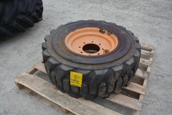 12-16.5 foam filled skid steer tire on rim