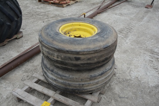 (2) 11.00-16 tires on 8 bolt rims