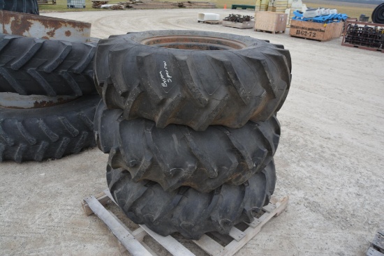 (3) 14.9-24 tires on irrigation pivot rims