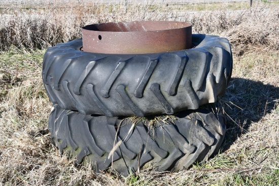 (2) 18.4-38 clamp on duals