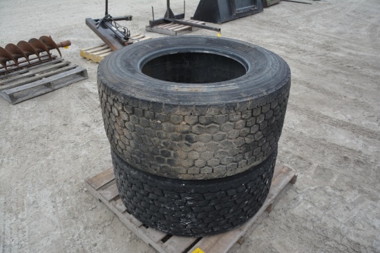 (2) 445/50R22.5 truck tires