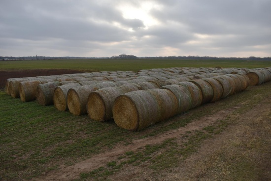 (20) large round bales of oat hay