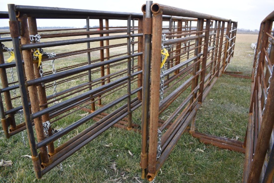 (2) 24' free standing pipe gates w/ 10' swing gate